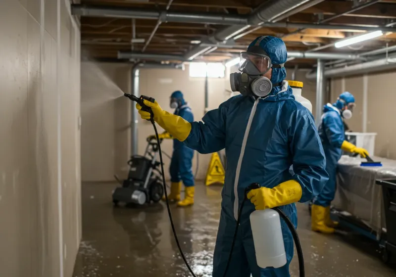 Basement Sanitization and Antimicrobial Treatment process in Hanson, MA