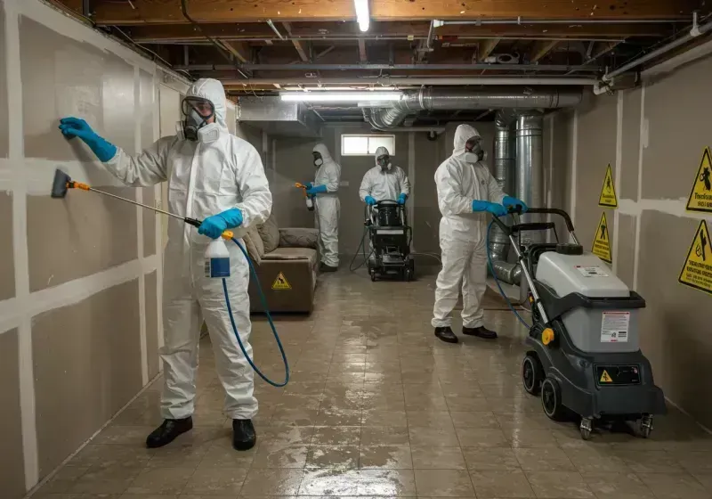 Basement Moisture Removal and Structural Drying process in Hanson, MA